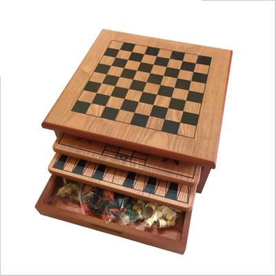  10 IN 1 15" Wooden Chess Board Games 