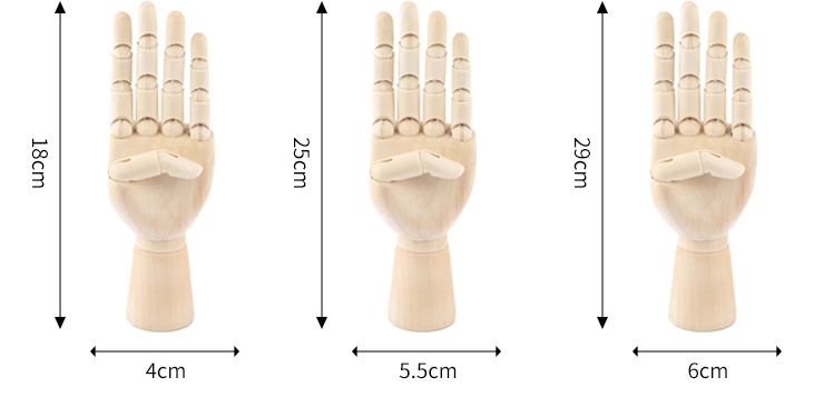  Wood Articulated Manikin Hand