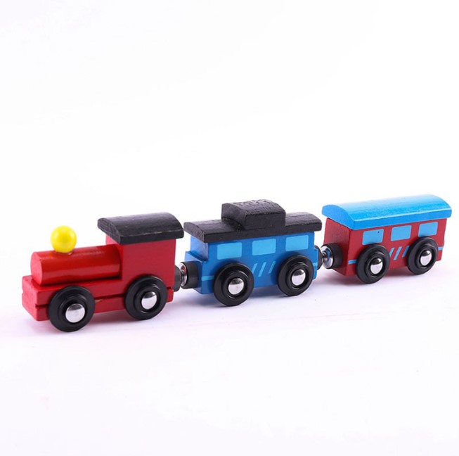 Children wooden animal train toys 