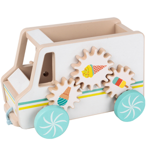 Wooden Ice cream cars Hand Pull Toy 
