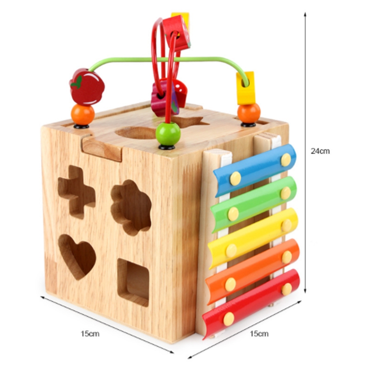  Wooden Material Activity Box Beaded Multi-Function Four-Sided Treasure Box 