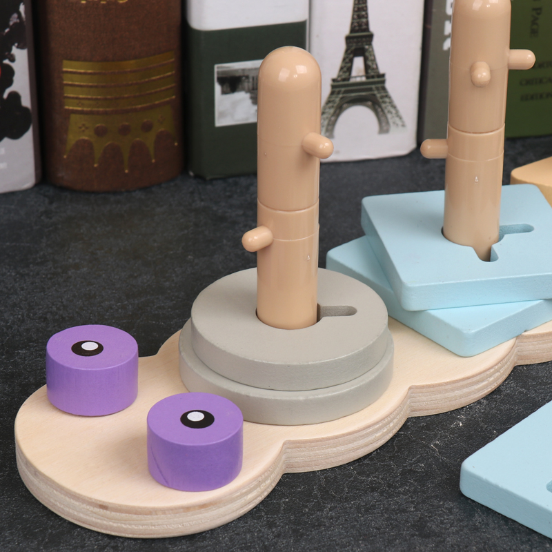 geometric wooden educational toys for kids 