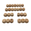 Wood Cube Alphabet Letter Beads