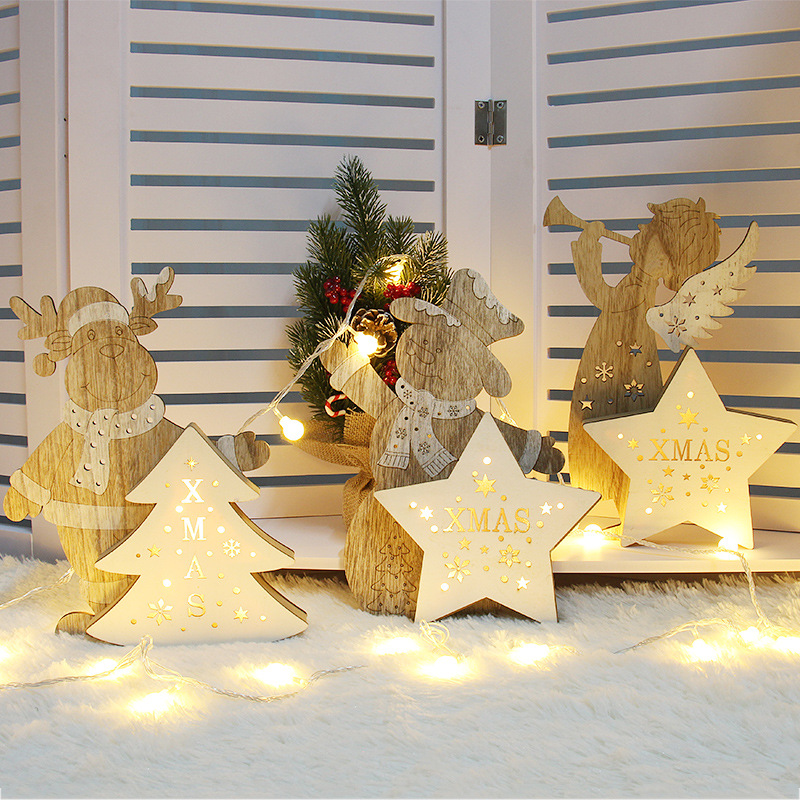  Wooden Arts Crafts Christmas Decoration Ornaments 
