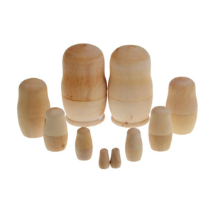 Handmade Christmas Wooden Nesting Dolls