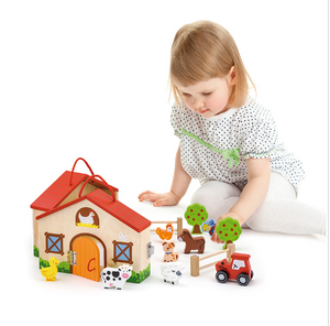 Wooden Doll House Farm Toy