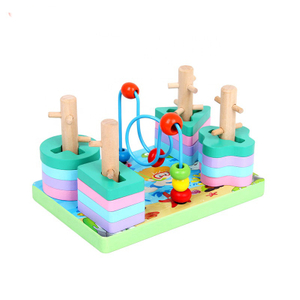 wooden Tower shape building block toy