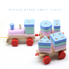 Wooden Stacking Geometry Blocks Train Toy 