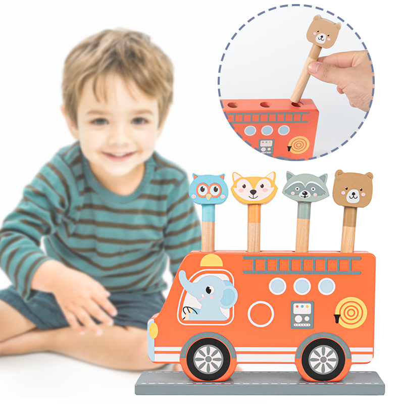  Wooden Stacking Pop Up Animals Toys