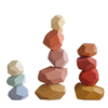 Educational Children Rainbow Stone Wooden Balancing Building Blocks Stacking Toys 