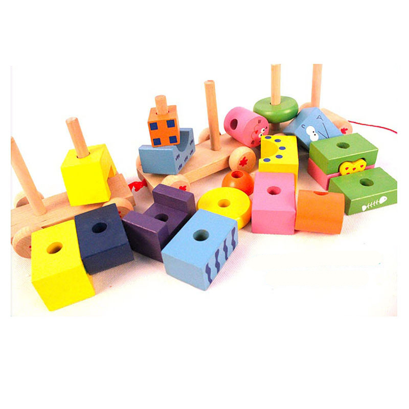 Wood Assembled Three Train Toys