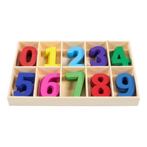 Wooden Craft Numbers with Storage Tray 