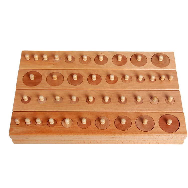 Wooden Toy Cylinder Blocks Montessori 
