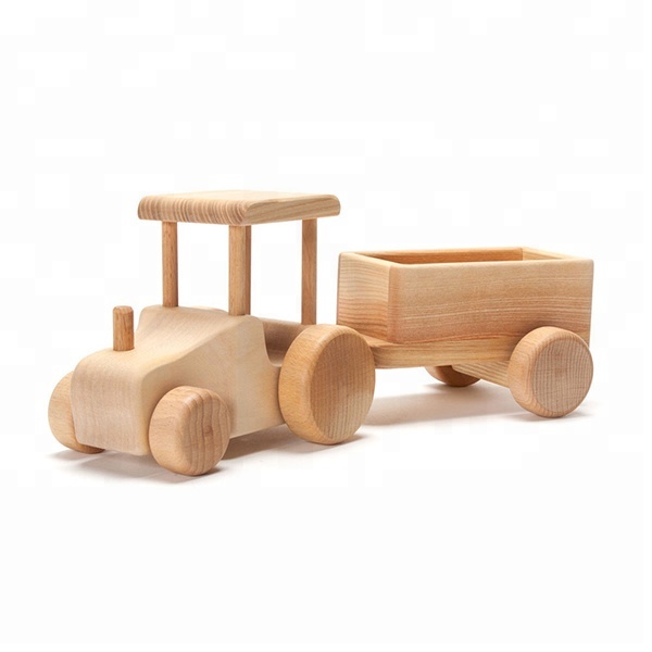 Custom Solid Wood Tractor Toy