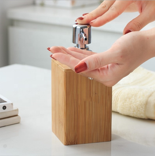  Bamboo Liquid Soap Dispenser Tissue Box 