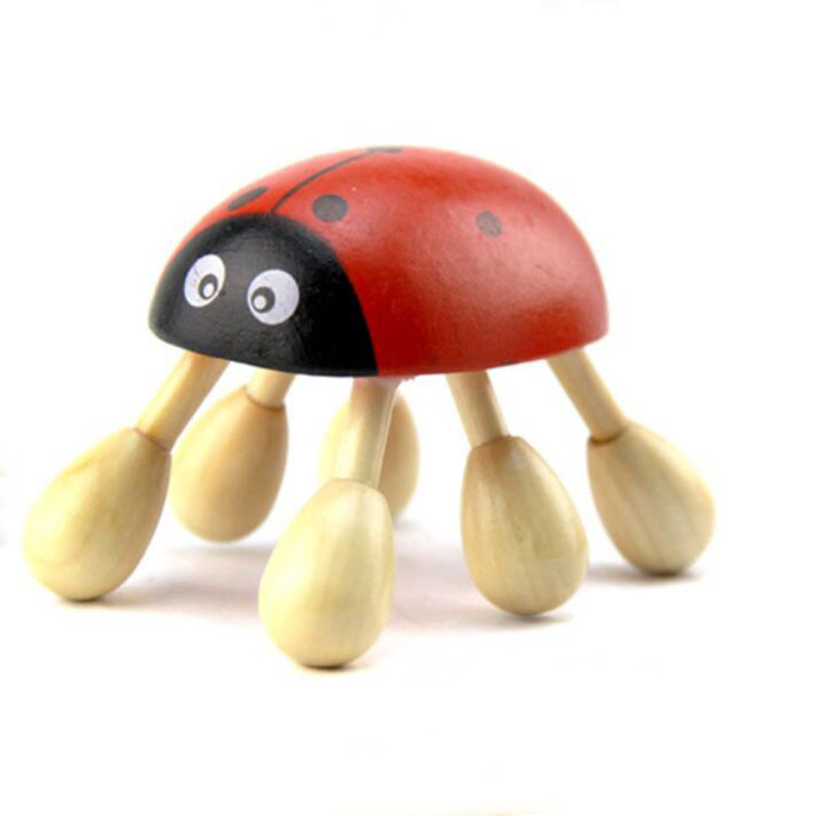 Handmade ladybug Wooden body Massager 